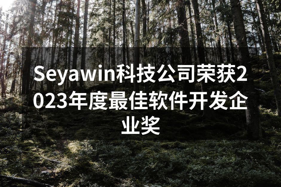 Seyawin科技公司荣获2023年度最佳软件开发企业奖